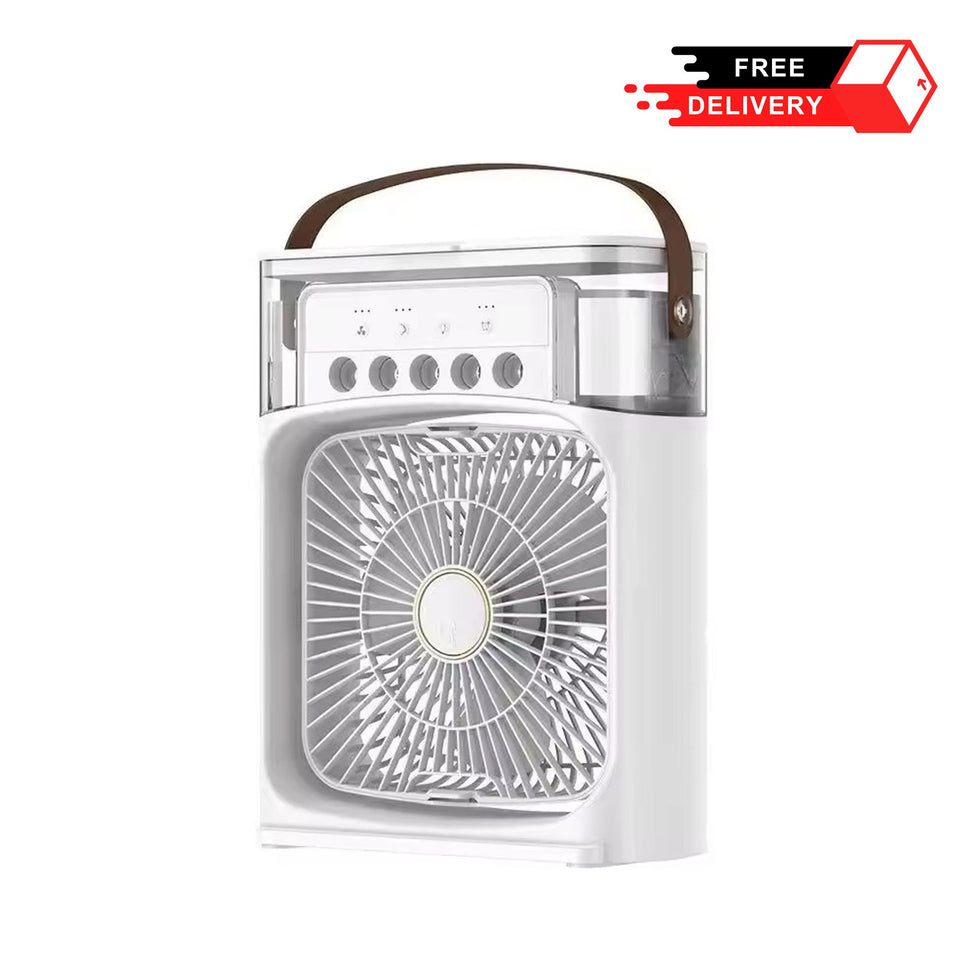 Air Conditioning Portable Fan with Mist Water and Fog Lights Jeddah Traders